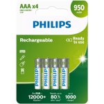 Philips AAA 950mAh 4ks R03B4A95/10 – Zboží Živě