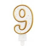 Godan Dortová svíčka číslo 9 zlatá – Zboží Dáma