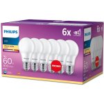 Philips 6x LED žárovka E27 A60 7W = 60W 806 lm 2700K teplá bílá – Hledejceny.cz