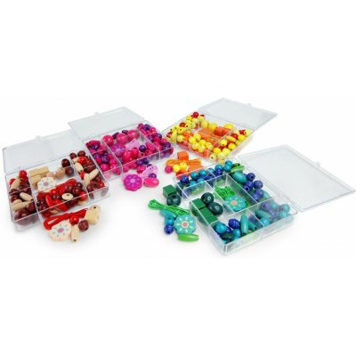 Tasia Sada korálky - dřevěné 4 druhy – Zboží Dáma