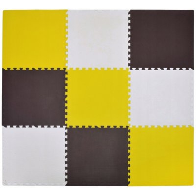 Divio Pěnový koberec Maxi 9 ks 180x180x1 cm bílo-žluto-hnědý – Zboží Mobilmania