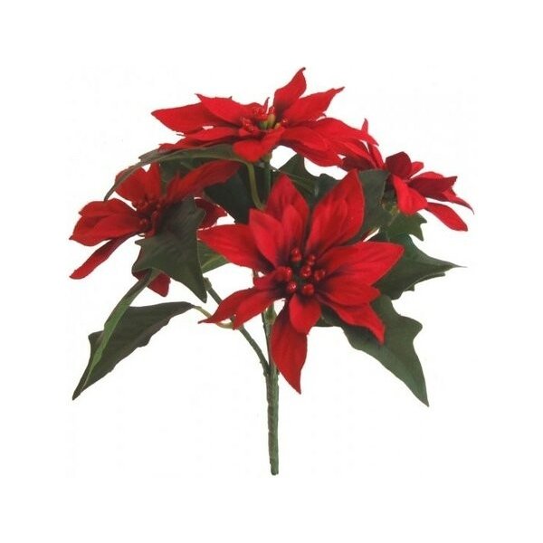 Květina Umělá kytice Poinsettie, červená