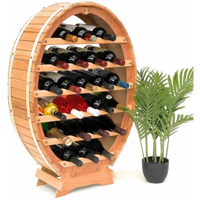 DanDiBo Stojan na víno Dřevěný sud pro 24 lahví Přírodní lakovaný – HobbyKompas.cz
