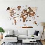 Enjoy the Wood 3D nástěnná dřevěná mapa World Map Multicolor Prime L – Zbozi.Blesk.cz