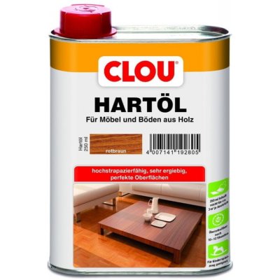 Clou Hartöl tvrdý olej na dřevo 0,25 l červenohnědý