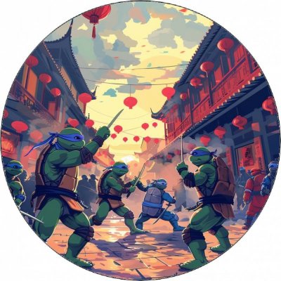 Jedlý papír želvy Ninja ve městě 19,5 cm - Pictu Hap