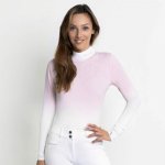 Fleur de Lys Tričko závodní Bellflower Crystal Ombre s dlouhým rukávem dámské růžová bílá – Zboží Mobilmania