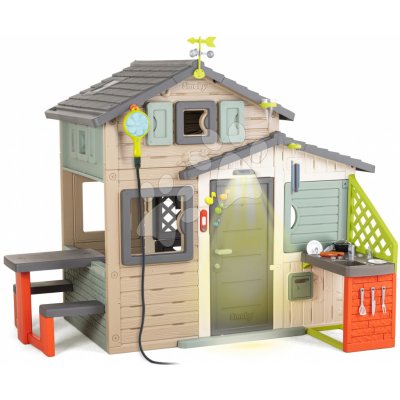 Smoby Domeček Přátel s posezením pod lampou na podlaze v elegantních barvách Friends House Evo Playhouse – Hledejceny.cz