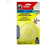 Den Braven Transparentní oboustranná páska Nano clear Debbex 19 x 2 mm x 2,5 m – Sleviste.cz