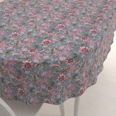 Biante oválný ubrus PML-043 Tropické květy na šedém 140x220 cm – Zboží Mobilmania