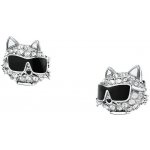Karl Lagerfeld Ikonické náušnice s krystaly Choupette Charms KLAYD21 – Zboží Dáma