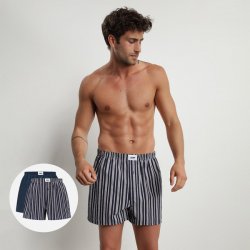 Dim Ecosmart Loose Boxer 2x pánské volné boxerky šedá tmavě modrá