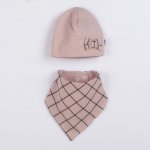 New Baby Kojenecká čepička s šátkem na krk Missy šedá – Zboží Dáma