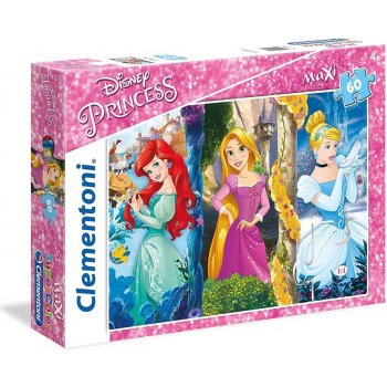 Clementoni Disney princezny: Ariel Locika a Popelka 60 dílků