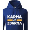 Dámská mikina s potiskem Mikina Karma je zdarma modrá Canvas