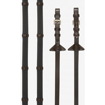 LeMieux Měkké gumové otěže se zarážkami Soft Rubber Havana/Brass Drezurní – Hledejceny.cz