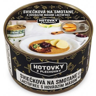 Hotovky z plechovky Svíčková na smetaně s hovězím masem bez lepku a mléka 0,8 kg – Zboží Dáma