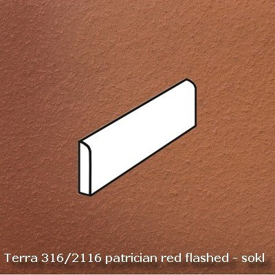 Ströher Keraplatte Terra 316/2116 patrician red flashed 24 x 7,3 x 1 cm cihlová 12ks
