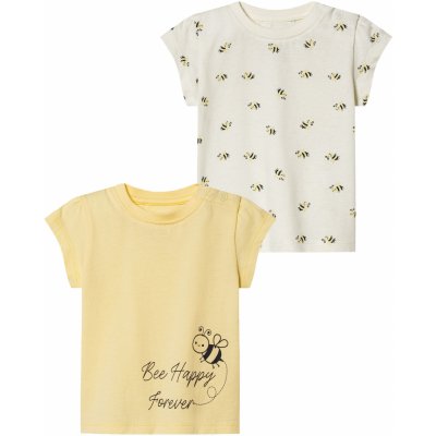 lupilu Dívčí triko s BIO bavlnou kusy bílá žlutá – Zboží Mobilmania