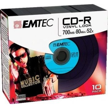Emtec CD-R 700MB 52x, slim, 10ks (ECOC801052SLVY)