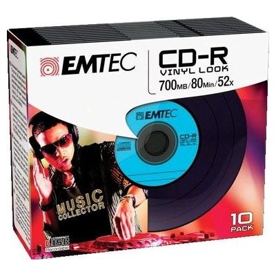 Emtec CD-R 700MB 52x, slim, 10ks (ECOC801052SLVY)