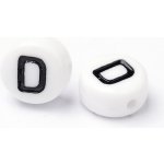 Bílá písmenka, kolečko, 7x4mm – Zboží Dáma