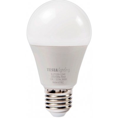 Tesla LED žárovka BULB E27, 12W, 230V, 1521lm, 25 000h, 3000K teplá bílá 220°