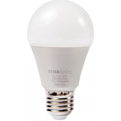 Tesla LED žárovka BULB E27, 12W, 230V, 1521lm, 25 000h, 3000K teplá bílá 220° – Hledejceny.cz