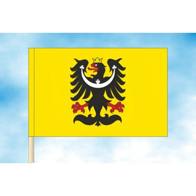 LIBEA, s.r.o. Slezská vlajka se znakem Rozměr: 40×60 cm, Uchycení: Návlek na žerď – Hledejceny.cz
