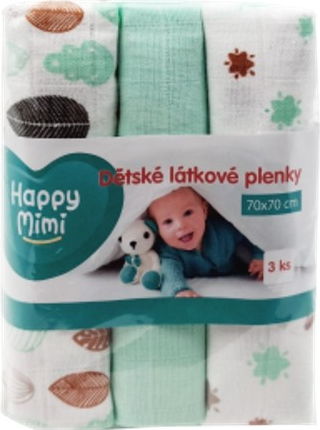 Happy Mimi látkové pleny potisk 3 ks