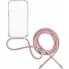 Pouzdro a kryt na mobilní telefon FIXED Pure Neck s růžovou šňůrkou na krk Samsung Galaxy A54 5G FIXPUN-1085-PI
