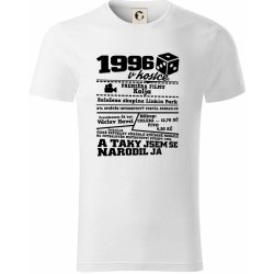 1996 v kostce triko z organické bavlny bílá