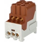 Eleman Blok pro rozdělení fází UVB 100 L B, 1pól., 101A, 1000V, hnědý, na DIN – Sleviste.cz