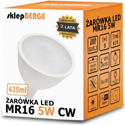 MILIO LED žárovka 12V MR16 5W 435 lm studená bílá – Hledejceny.cz