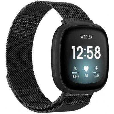 PROTEMIO MILANESE Kovový řemínek Fitbit Versa 3 / Fitbit Sense černý 53393 – Zboží Mobilmania