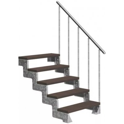 DOLLE GARDENTOP - TRIMAX® (hnědá) Jednostranné zábradlí, 80 cm, Výška podlaha - podlaha: 90 - 110 | 5 nášlapy – Zboží Mobilmania
