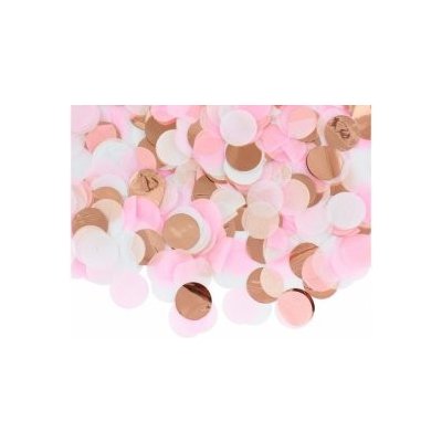 Konfety kolečka papírovo-fóliové mix bílá-růžová-rosegold – Zboží Mobilmania