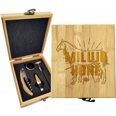 Sablio Dárková sada na víno Miluji koně: 147×168×49 mm – Hledejceny.cz