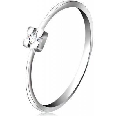 Šperky Eshop Prsten v bílém zlatě diamant čiré barvy v hranatém kotlíku S3BT505.43 – Zboží Mobilmania