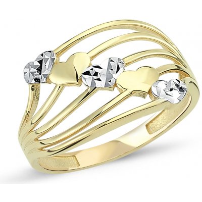 Lillian Vassago Zlatý prsten se srdíčky LLV46 GR007 – Zboží Dáma