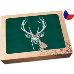 Povlečení Plus Pánská zástěra pro myslivce v dárkovém balení zelená 72x100 Jelen v lese – Zboží Dáma