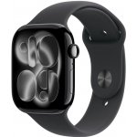 Apple Watch Series 11 (42mm) Klavírně černý hliník s černým sportovním řemínkem S/M MEQT4MP/A – Zboží Živě