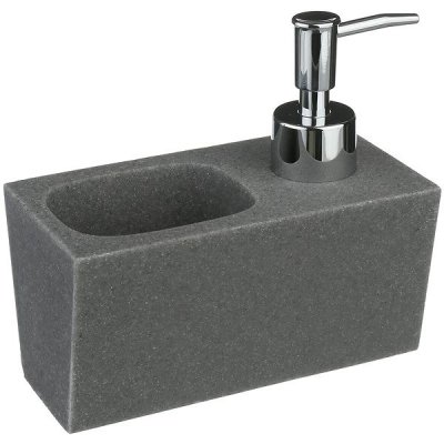 5five Simply Smart Dávkovač saponátu Stone, šedá/s chromovými prvky, 170ml – Zboží Dáma