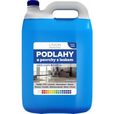 LAVON PROFESSIONAL Podlahy a povrchy s leskem 5 l SVĚŽÍ MOŘE & AKÁCIE (modrá) – Sleviste.cz