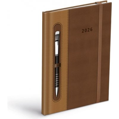 MFP T805 A5 Týdenní 2026 dark brown/beige – Zboží Dáma