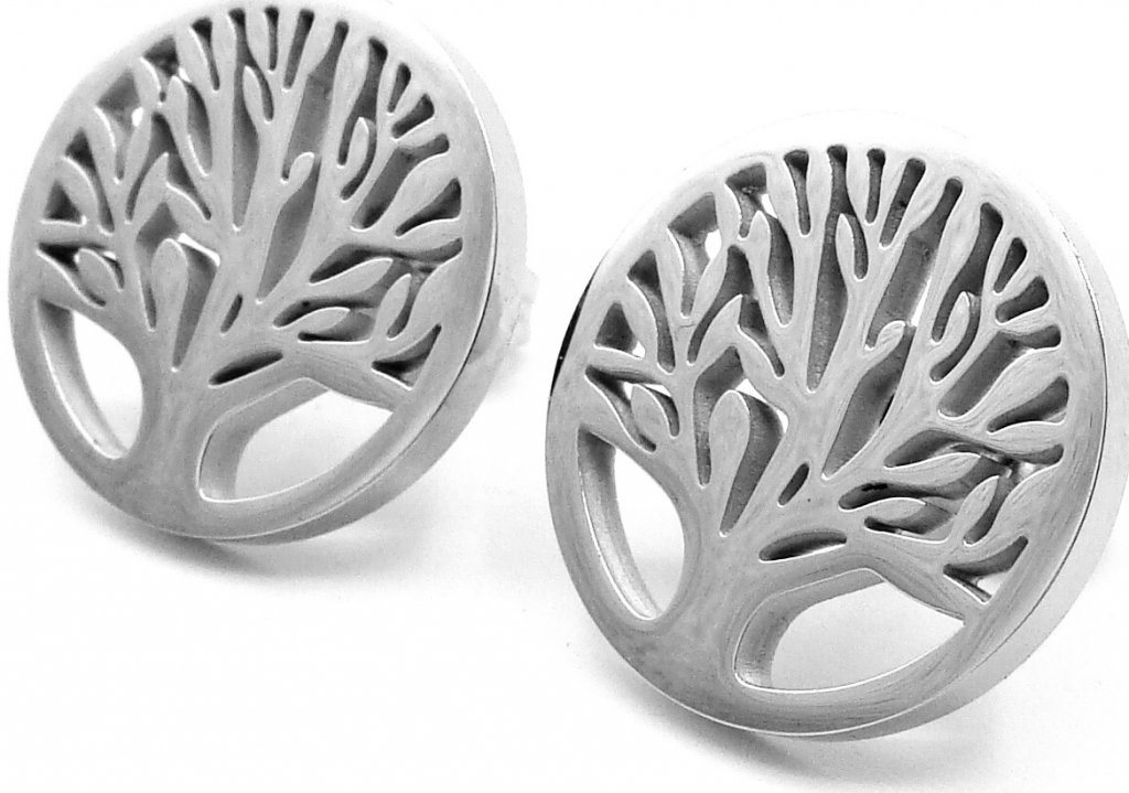 Steel Jewelry náušnice pecky strom života z chirurgické oceli NS130122