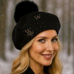 Carlsbad Hat Co. dámský zimní černý baret ozdobený Pazas – Hledejceny.cz