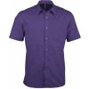 Pánská Košile Kariban pánská košile s krátkým rukávem ESO purpurová