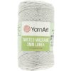 Šňůra a provázek YarnArt Twisted Macrame Lurex 756 stříbrná světle šedá