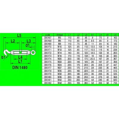 Napínák OKO/HÁK kovaný, pozink M 30 DIN1480RH – Zboží Mobilmania
